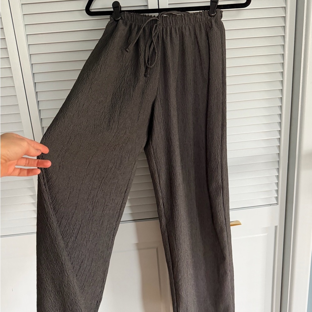 Casual Gray Drawstring Pants
